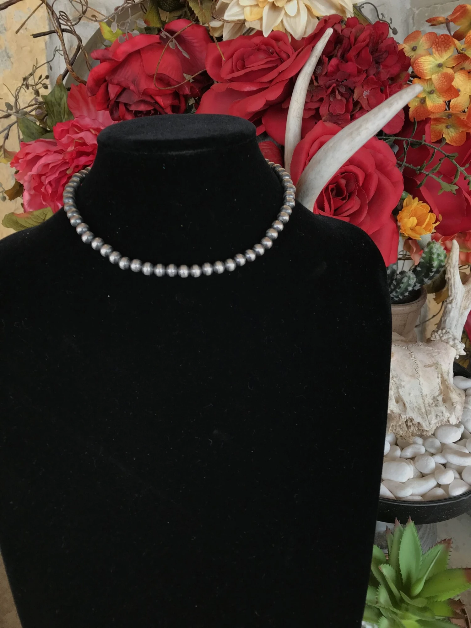 16" 7mm Pearl Choker Necklace 1 16" 7mm Pearl Choker Necklace