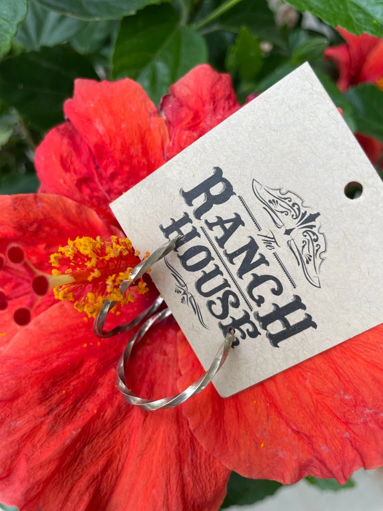 Silver Twisted Hoops 2 Silver Twisted Hoops - Image 2