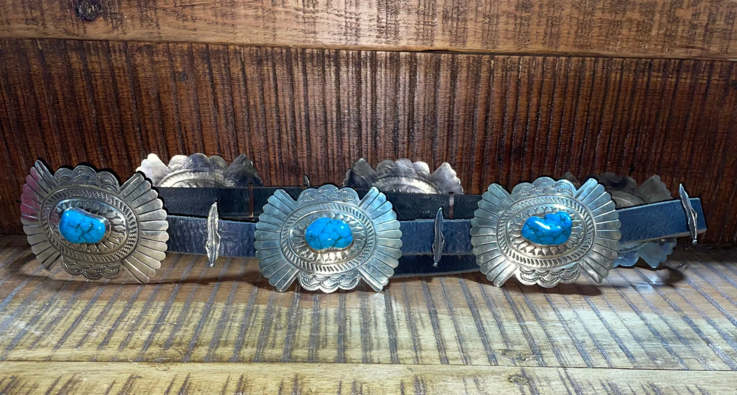 Barbosa Feathered Turquoise Belt 2 Barbosa Feathered Turquoise Belt - Image 2