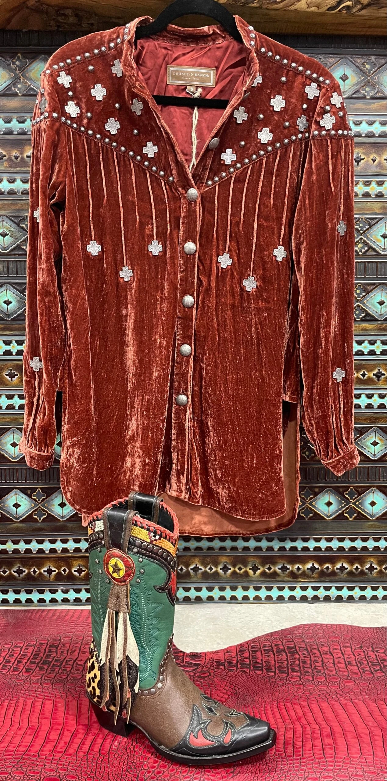 Rustic Cross Velvet Shirt By Double D 2 Rustic Cross Velvet Shirt By Double D - Image 2