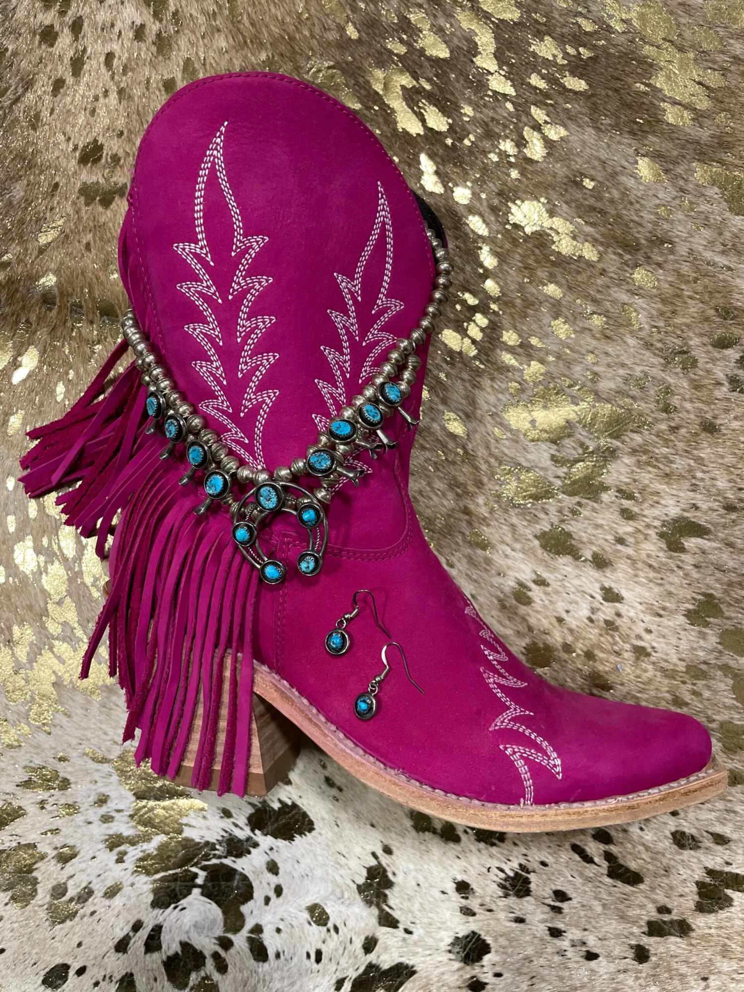 Turquoise Mini Squash Necklace And Earring Set 1 Turquoise Mini Squash Necklace And Earring Set