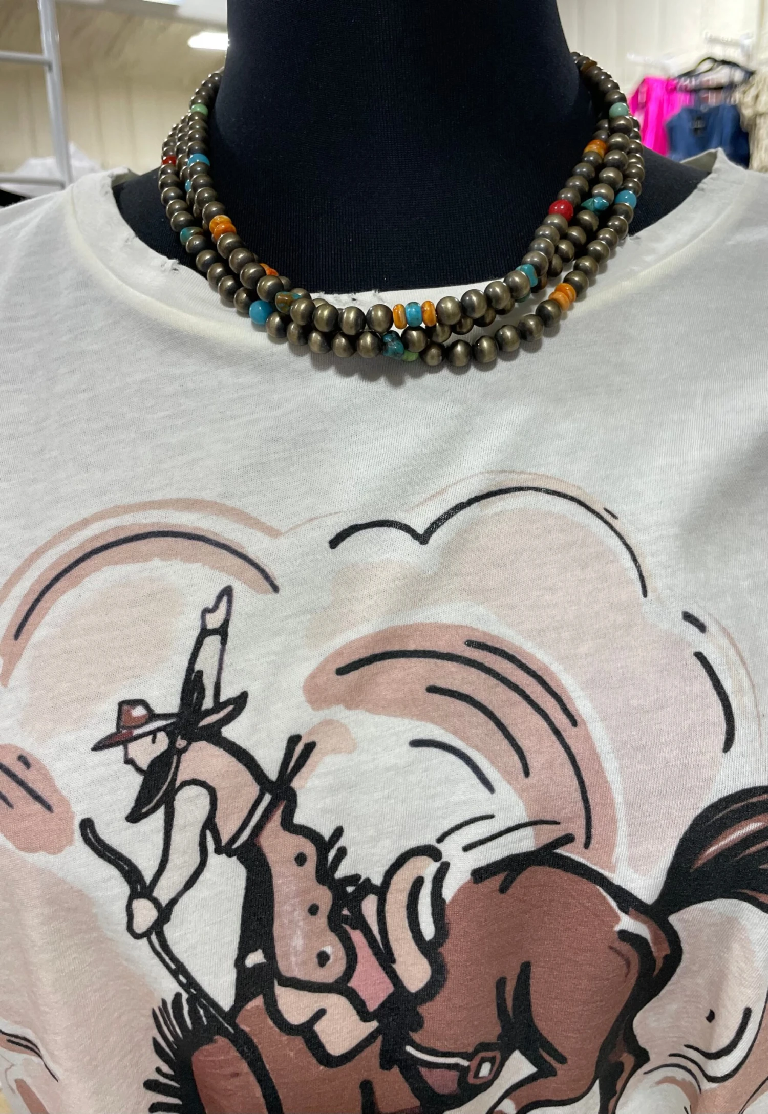 Turquoise And Navajo Pearls Necklace 1 Turquoise And Navajo Pearls Necklace