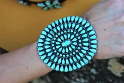 Large Round Turquoise Cluster Bracelet