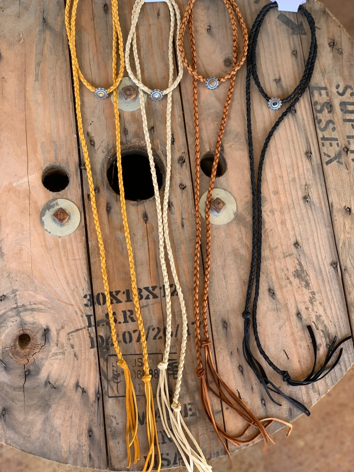 Deerskin Concho Wrap Necklace 2 Deerskin Concho Wrap Necklace - Image 2