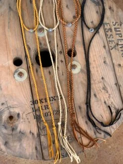 Deerskin Concho Wrap Necklace 5 Deerskin Concho Wrap Necklace -The Ranch House Sales IMG 8417