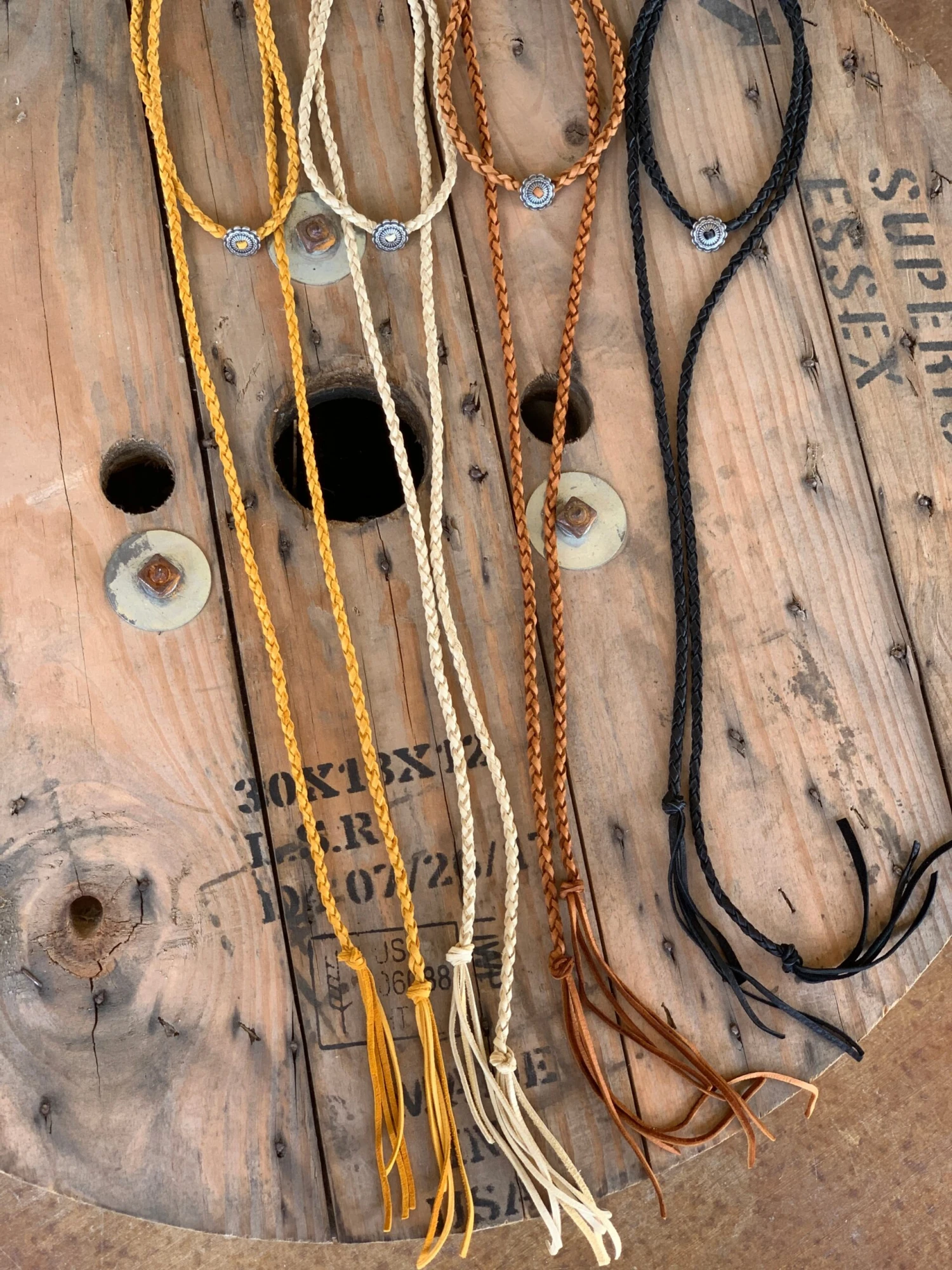 Deerskin Concho Wrap Necklace 3 Deerskin Concho Wrap Necklace - Image 3