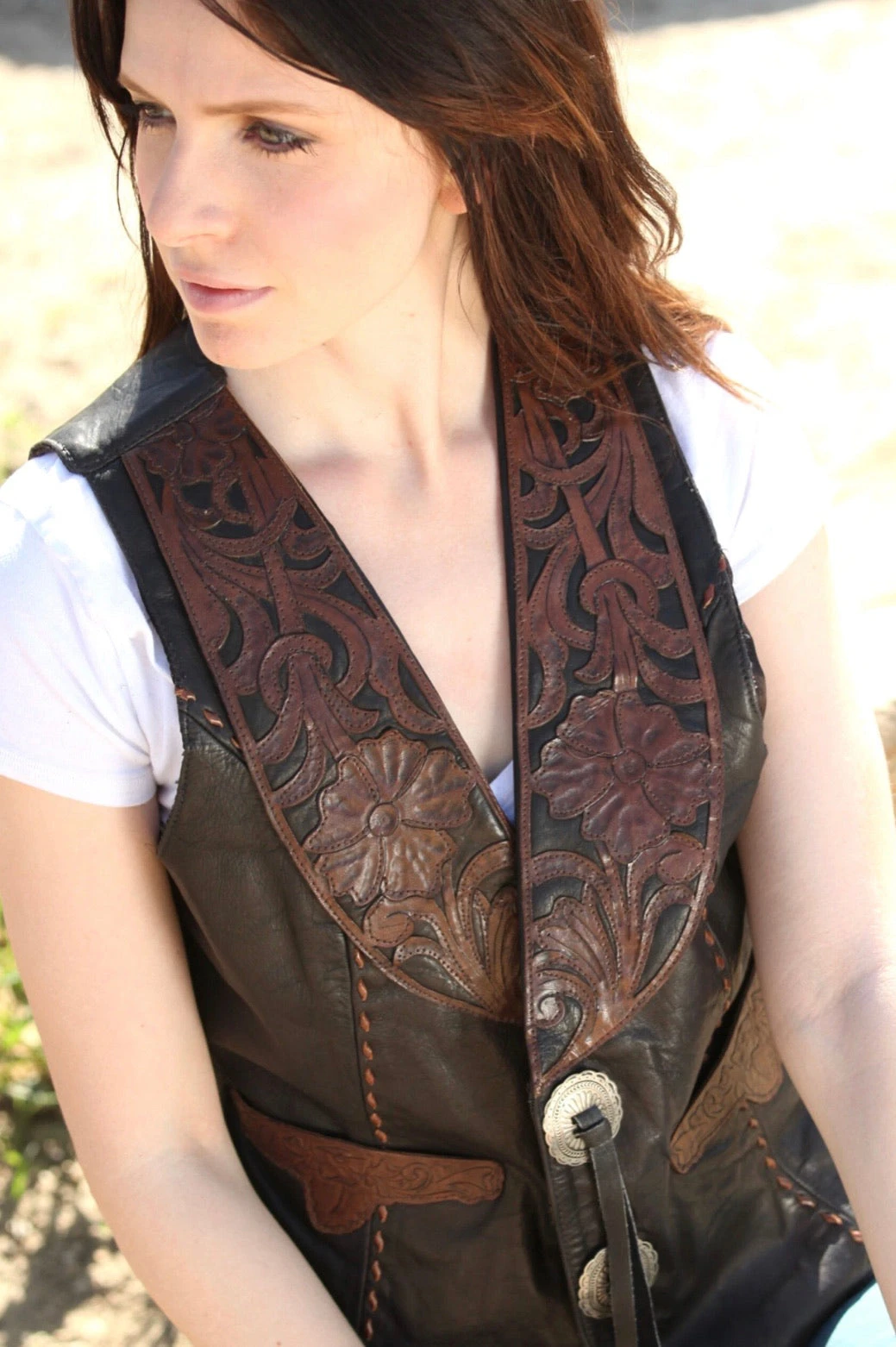 Wild Wild West Tooled Vest 2 Wild Wild West Tooled Vest - Image 2