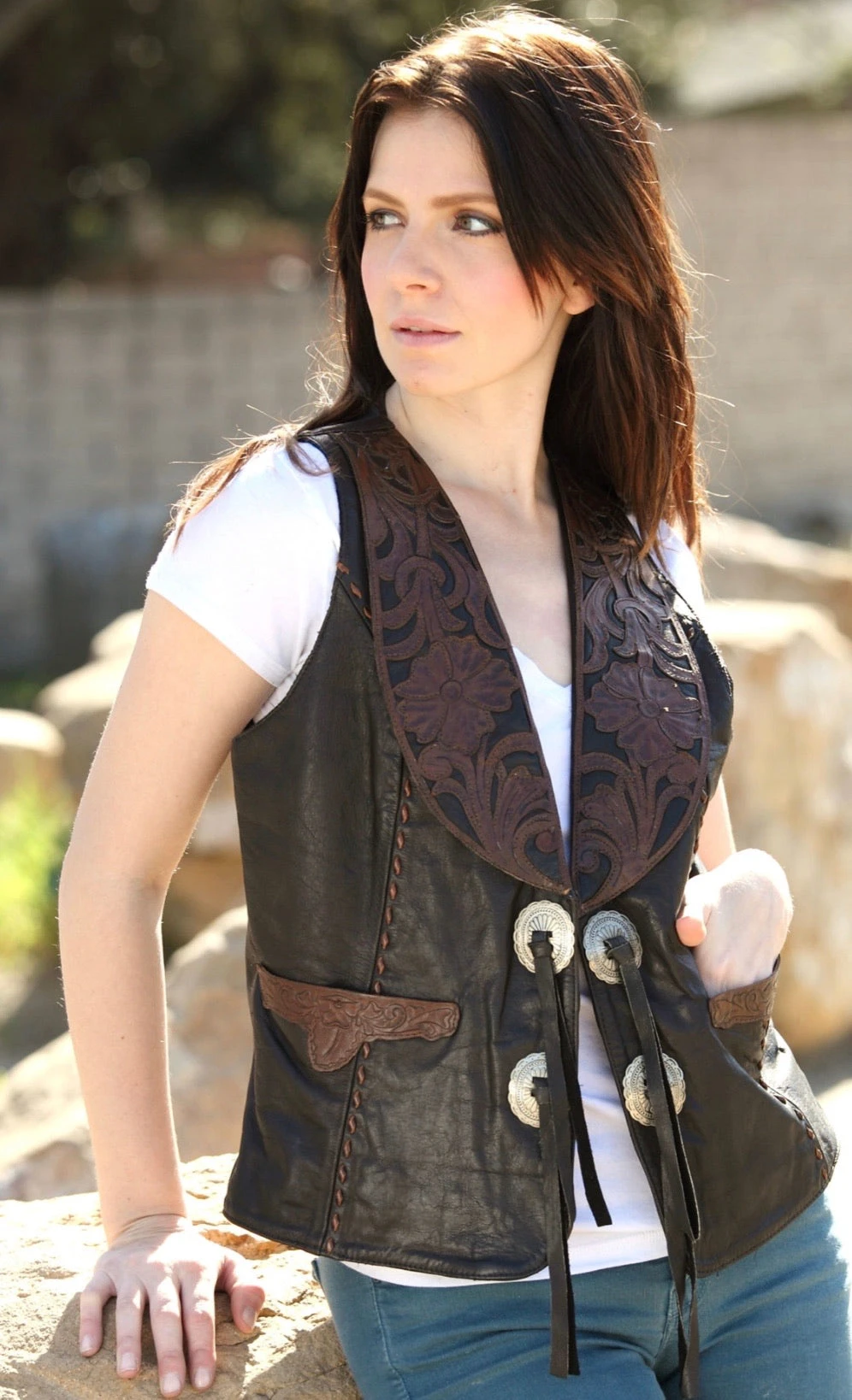 Wild Wild West Tooled Vest 1 Wild Wild West Tooled Vest